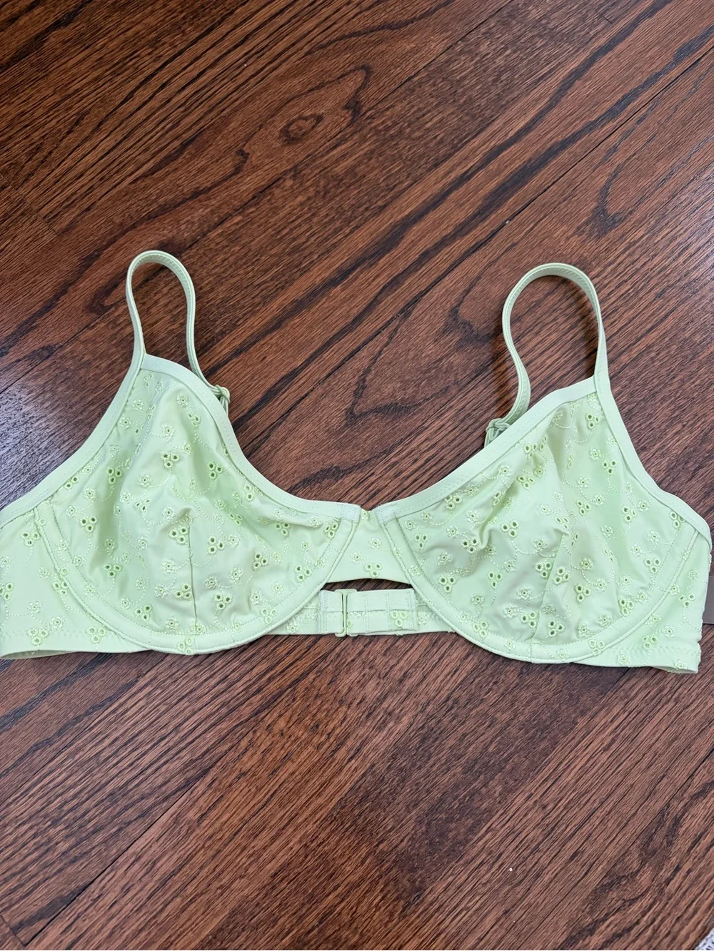 J. Crew Light Green Eyelet Underwire Bikini Top - NWT